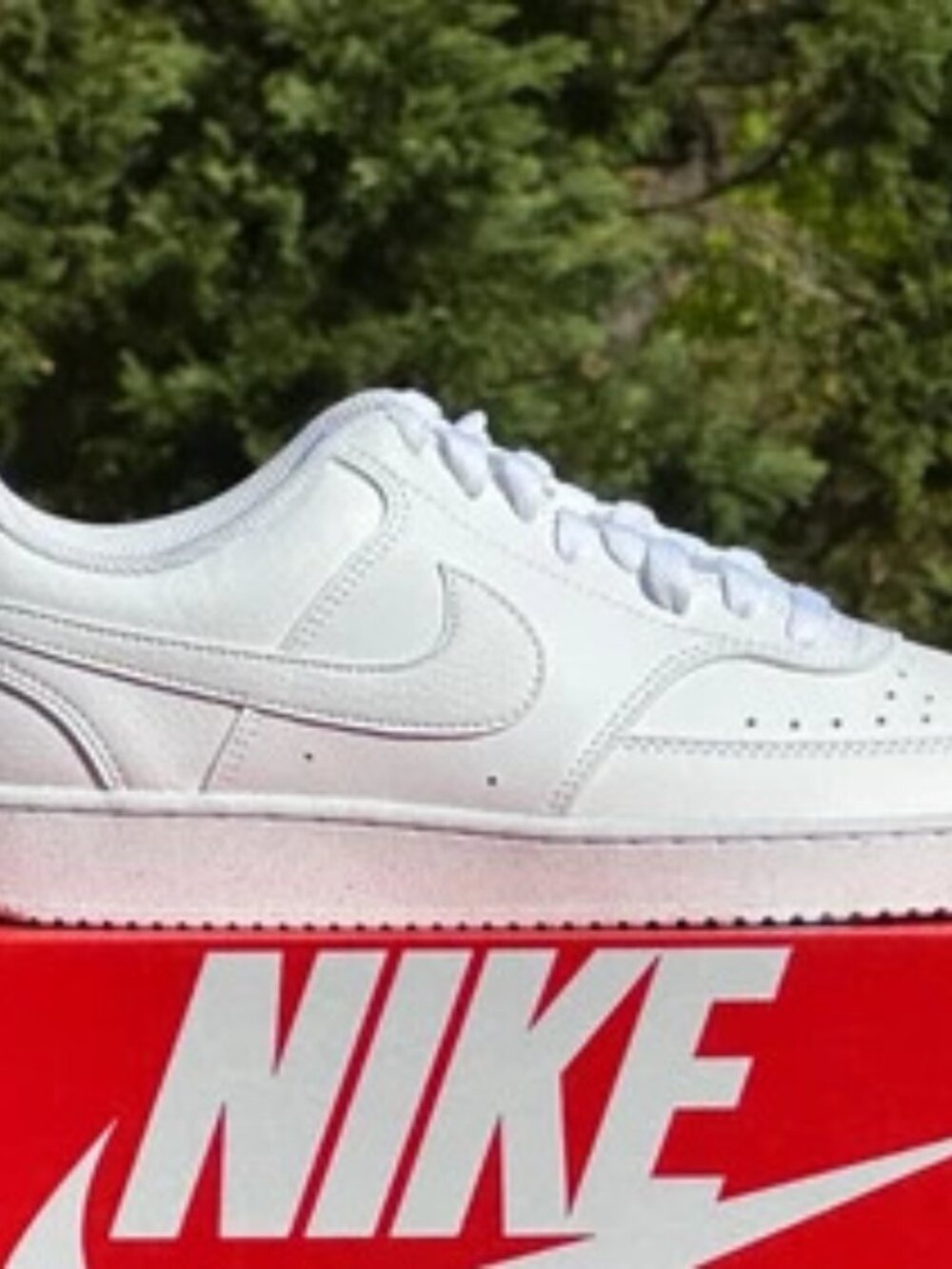 Men's Nike Court Vision Low Next Nature Casual Shoes - Triple White